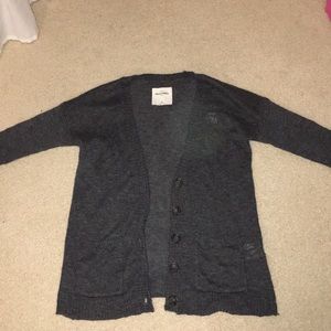 Abercrombie kids Heather gray button up cardigan
